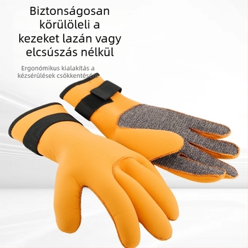 3 mm vastag szilikon búvárkesztyűk – uniszex, csúszásmentes, kopásálló, UV védelem, búvárkodáshoz, úszáshoz és szörfözéshez