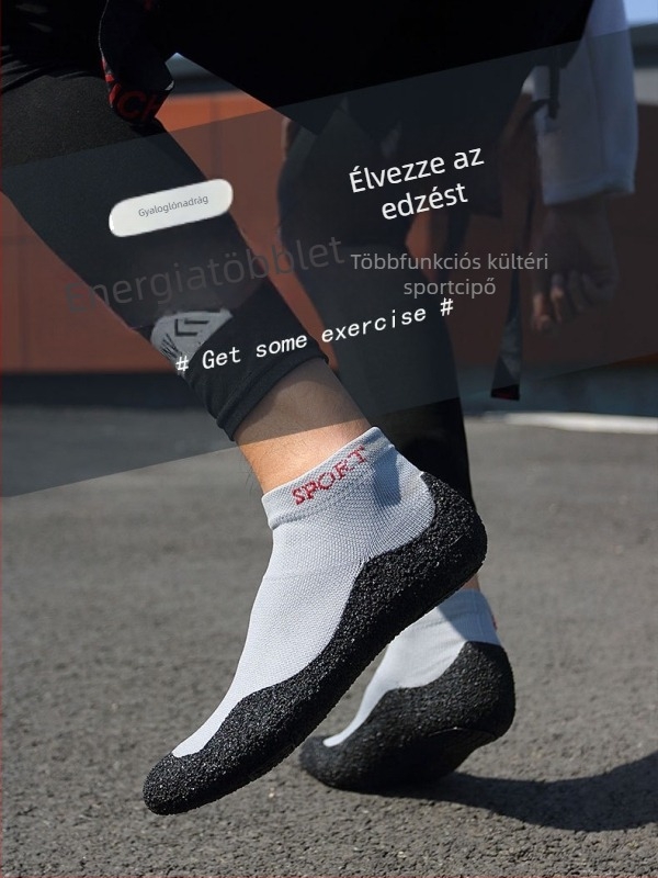Folyómenti járócipő textil felsőrésszel, gumitalppal, gumírozott középtalppal és injektált talppal