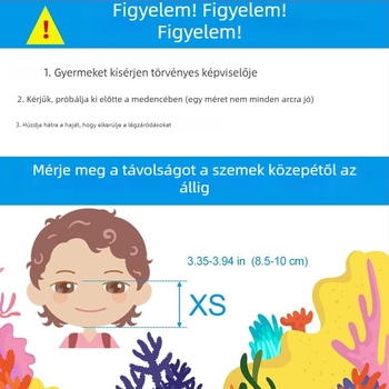 Gyerekeknek készült búvármaszk unikornis mintával, teljesen száraz tömítés, anti-fog és vízálló, anyagok: PP és szilikon