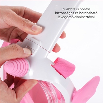 Gyerekeknek készült búvármaszk unikornis mintával, teljesen száraz tömítés, anti-fog és vízálló, anyagok: PP és szilikon