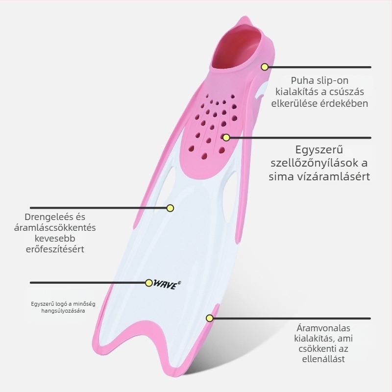 Wave úszófinok felnőtteknek, uniszex – könnyűek és rugalmasak (Anyag: TPR csúszásmentes + POM gyanta; Eredet: Guangdong; Márka: Wave; Testreszabás engedélyezett)