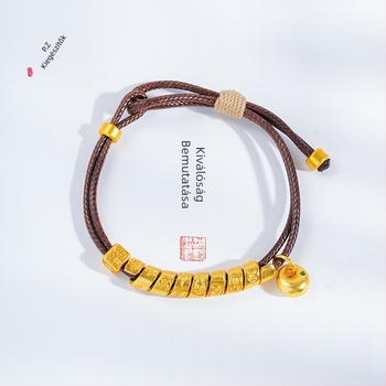 DIY réz csavaros karkötő – kézzel szőtt, elektroplattált, uniszex, őszi 2024