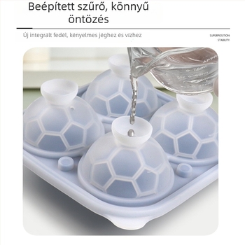 Gömb alakú szilikon jégkocka forma, 100 ml, gyors fagyás, könnyű kiemelés, logóval