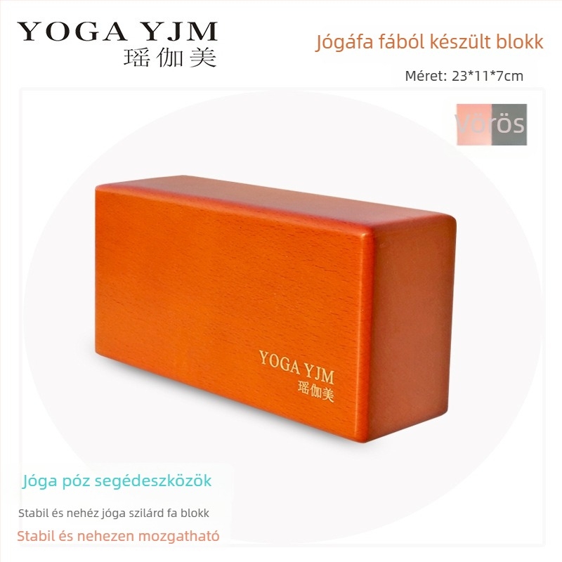Jóga blokk bükkfából – Iyengar-stílus, márka YaojameiYOGAYJM, jóga kiegészítő