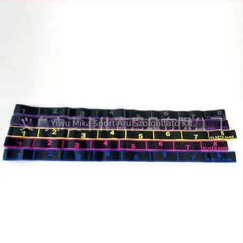 Myka jóga nyújtó szalag, kötött poliészter + latex fonal, figurás minta, jóga segédeszköz