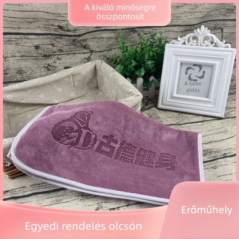 Mikroszálas sporttörölköző, 400 g, nedvességfelvétel 11–15 s, logó nyomtatás lehetséges, szegélyezett kivitel