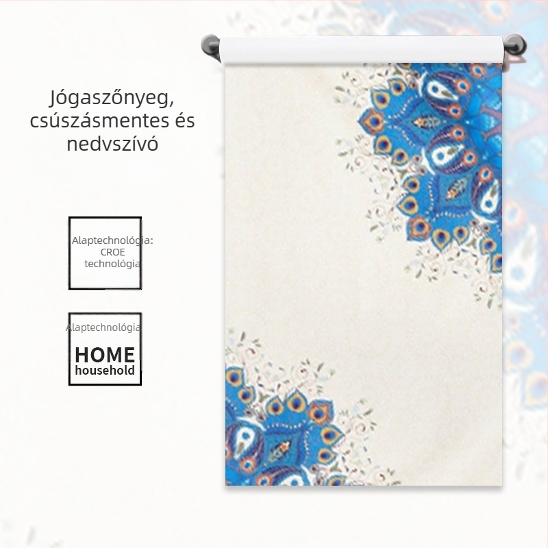 Peng Di mikroszálas jóga törölköző a fitneszhez — 3 mm vastagságú, 300 g, nedvesség-szívó és csúszásmentes; összetétel: 85% poliészter, 15% nylon