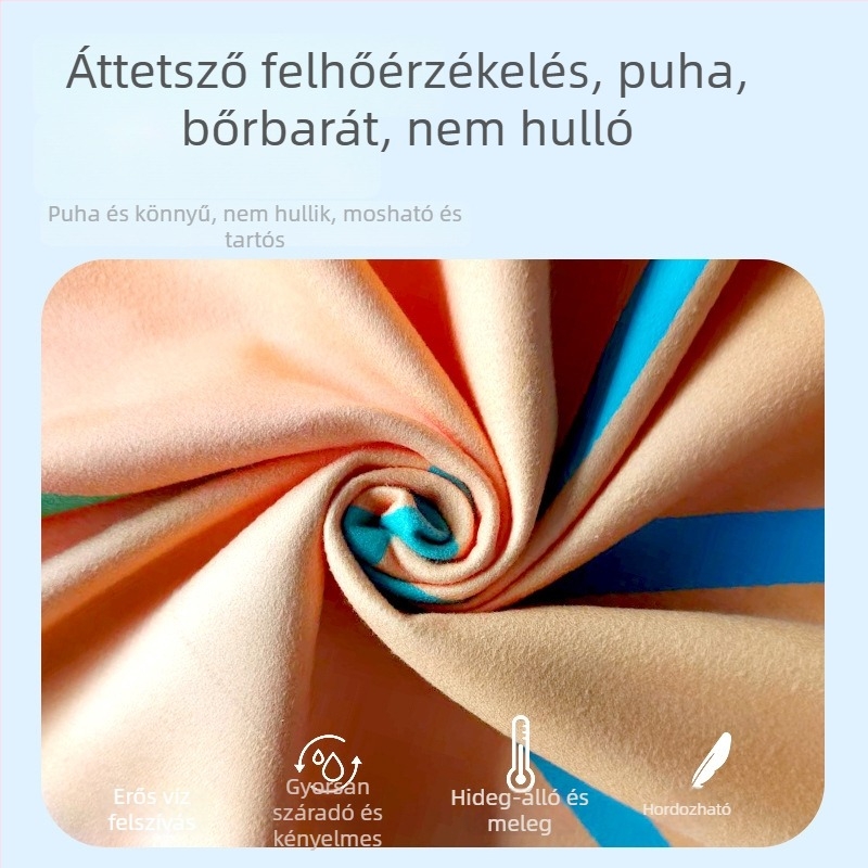 Peng Di mikroszálas jóga törölköző a fitneszhez — 3 mm vastagságú, 300 g, nedvesség-szívó és csúszásmentes; összetétel: 85% poliészter, 15% nylon