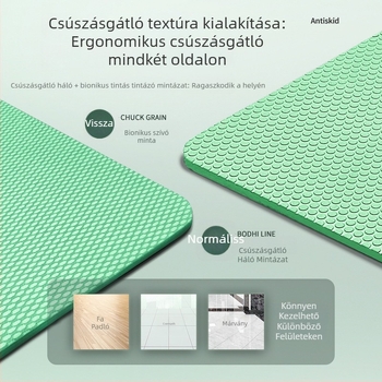 TPE jóga matrac, kétoldalas, összecsukható, hordozható, csúszásmentes, 700 g, vastagság 4/6/8 mm