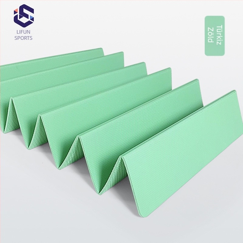 TPE jóga matrac, kétoldalas, összecsukható, hordozható, csúszásmentes, 700 g, vastagság 4/6/8 mm