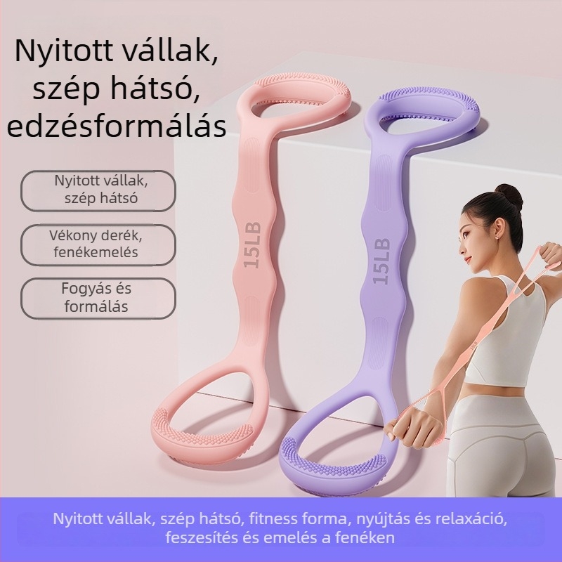 Nőknek szóló nyolcas alakú szilikon feszítő – egésztestes edzéshez és jóga
