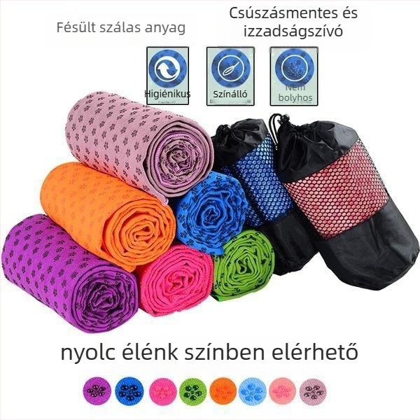 Jóga törölköző, PVC, 500 g, vastagság 1, geometriai minta, gépi mosás, hálós tasak mellékelve