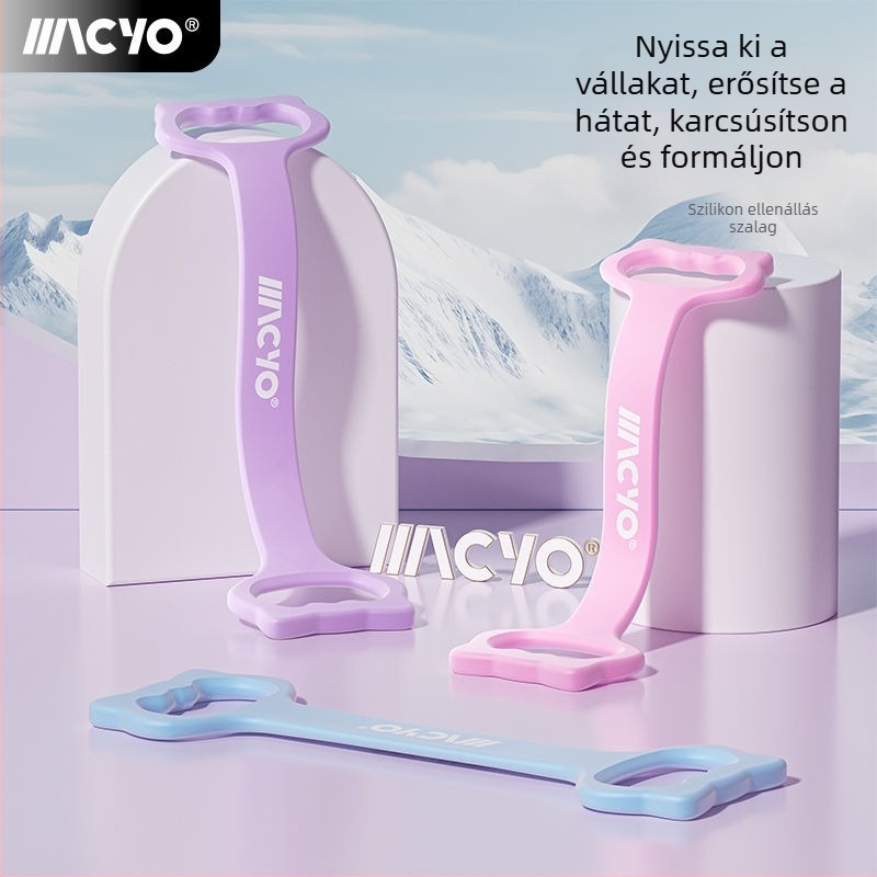 MACYO 8 alakú ellenállás szalag hát edzéshez, otthoni jóga, nyújtáshoz – TPE anyag, tinédzsereknek
