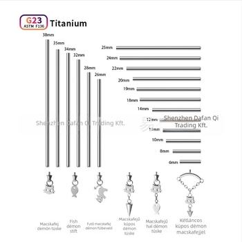 Titánötvözet fülbevalók – uniszex piercing ékszerek, fényes felület, állat/horoszkóp forma