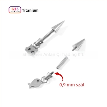 Titánötvözet fülbevalók – uniszex piercing ékszerek, fényes felület, állat/horoszkóp forma