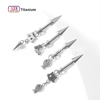 Titánötvözet fülbevalók – uniszex piercing ékszerek, fényes felület, állat/horoszkóp forma