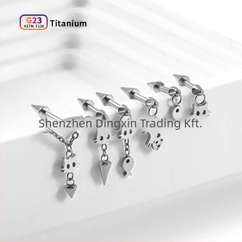 Titánötvözet fülbevalók – uniszex piercing ékszerek, fényes felület, állat/horoszkóp forma