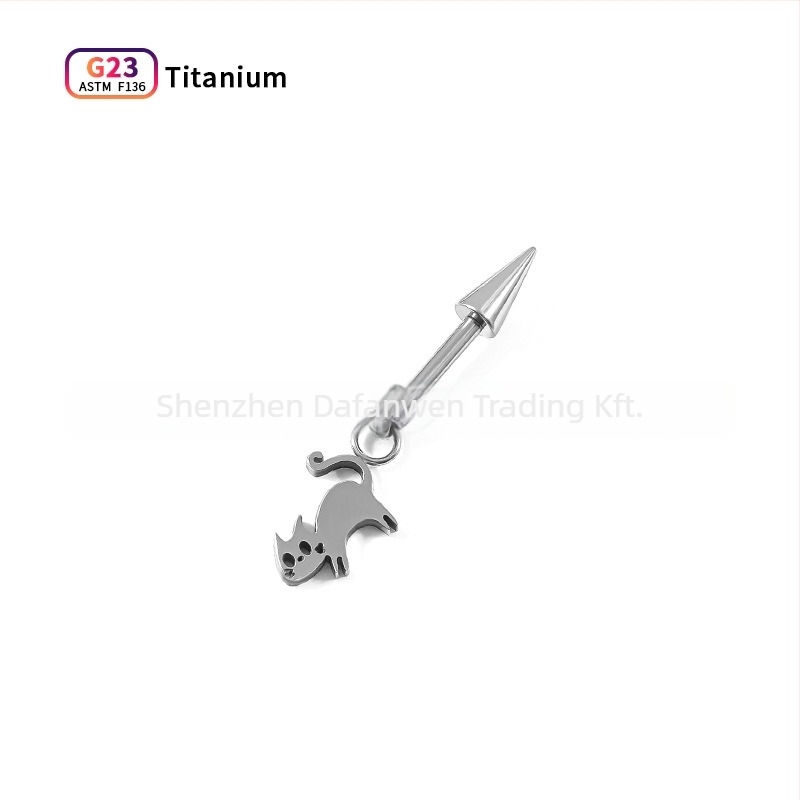 Titánötvözet fülbevalók – uniszex piercing ékszerek, fényes felület, állat/horoszkóp forma