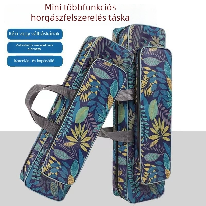 Horgászbot táska, PVC anyag, nem vízálló, többfunkciós horgász felszerelés tároló