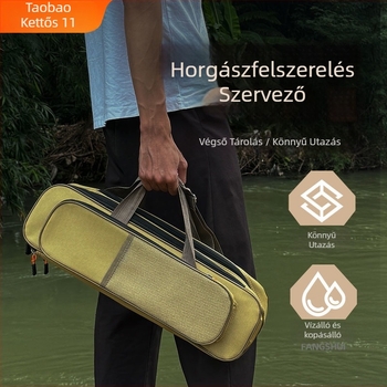 Oxford anyagú horgászbot táska, nagy kapacitású, hordozható és könnyű, rövid botokhoz alkalmas, nem vízálló