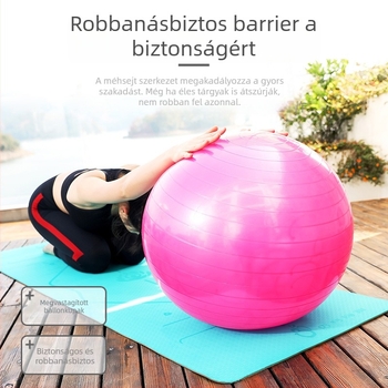 PVC jóga labda — vastag, ütésálló, sima felületű, fitness és egyensúly gyakorlatokhoz, felfújható