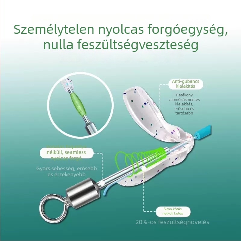 Fő horgászvonal megerősített kötés nélküli nyolcas gyűrűvel és gyémánt csomóval; nylon