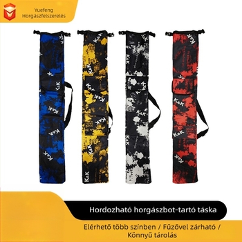 Horgászbot táska, összecsukható vászonból, nagy kapacitású, vízálló, tervezve a bot, orsó és damil tárolására