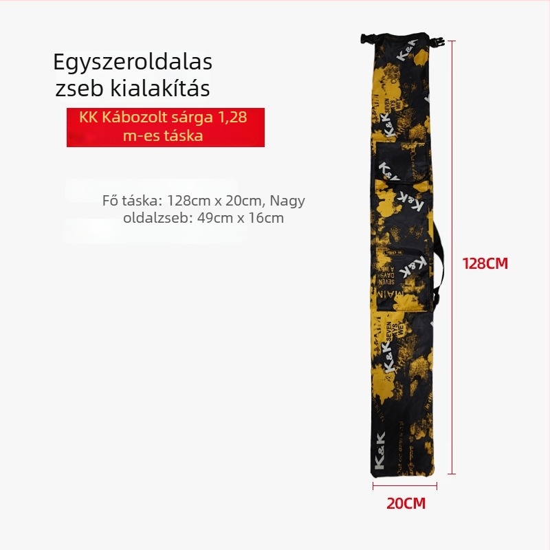 Horgászbot táska, összecsukható vászonból, nagy kapacitású, vízálló, tervezve a bot, orsó és damil tárolására