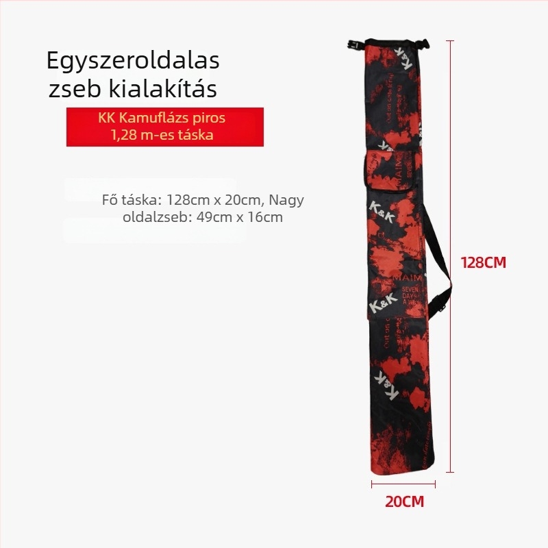 Horgászbot táska, összecsukható vászonból, nagy kapacitású, vízálló, tervezve a bot, orsó és damil tárolására