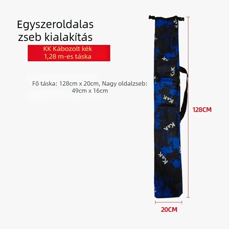 Horgászbot táska, összecsukható vászonból, nagy kapacitású, vízálló, tervezve a bot, orsó és damil tárolására