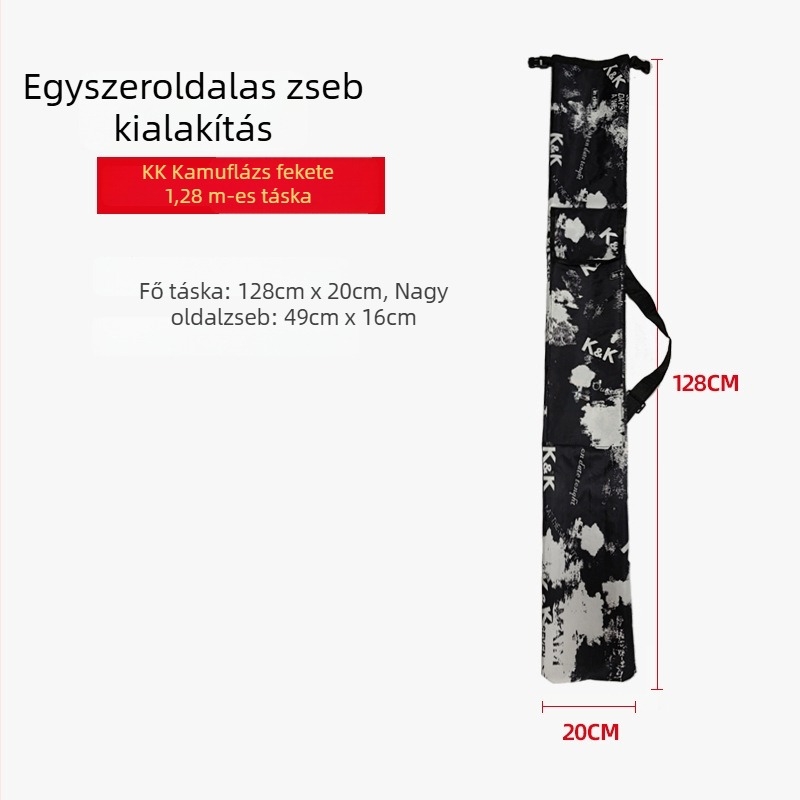 Horgászbot táska, összecsukható vászonból, nagy kapacitású, vízálló, tervezve a bot, orsó és damil tárolására
