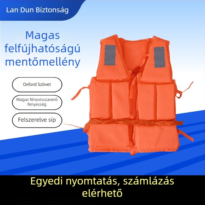 Oxford anyagú mentőmellény, nagy úszóerővel, felnőtteknek, hordozható raftinghez és árvíz elleni védelemhez, testreszabás támogatással