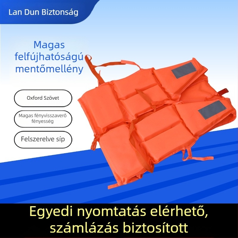 Oxford anyagú mentőmellény, nagy úszóerővel, felnőtteknek, hordozható raftinghez és árvíz elleni védelemhez, testreszabás támogatással