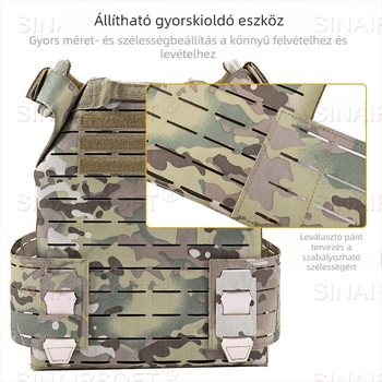 Nylon taktikai mellény – kamufláz mintázat, kopásálló, uniszex, 1.1 kg
