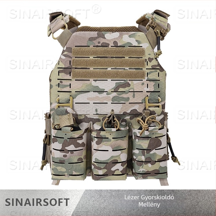 Nylon taktikai mellény – kamufláz mintázat, kopásálló, uniszex, 1.1 kg