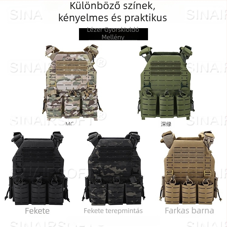 Nylon taktikai mellény – kamufláz mintázat, kopásálló, uniszex, 1.1 kg