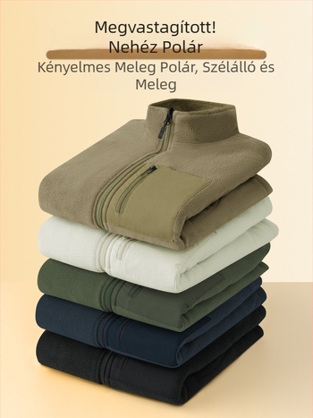 Férfi fleece mellény – kétoldalas, álló gallérral, téli meleg