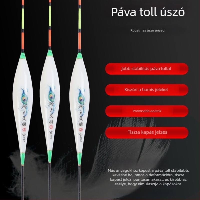 Pávafej tollú úszó – nagy érzékenységű, könnyű