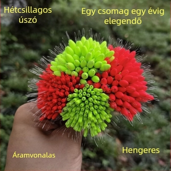 Hetcsillagos hengeres úszó habból készült, olívára emlékeztető formájú