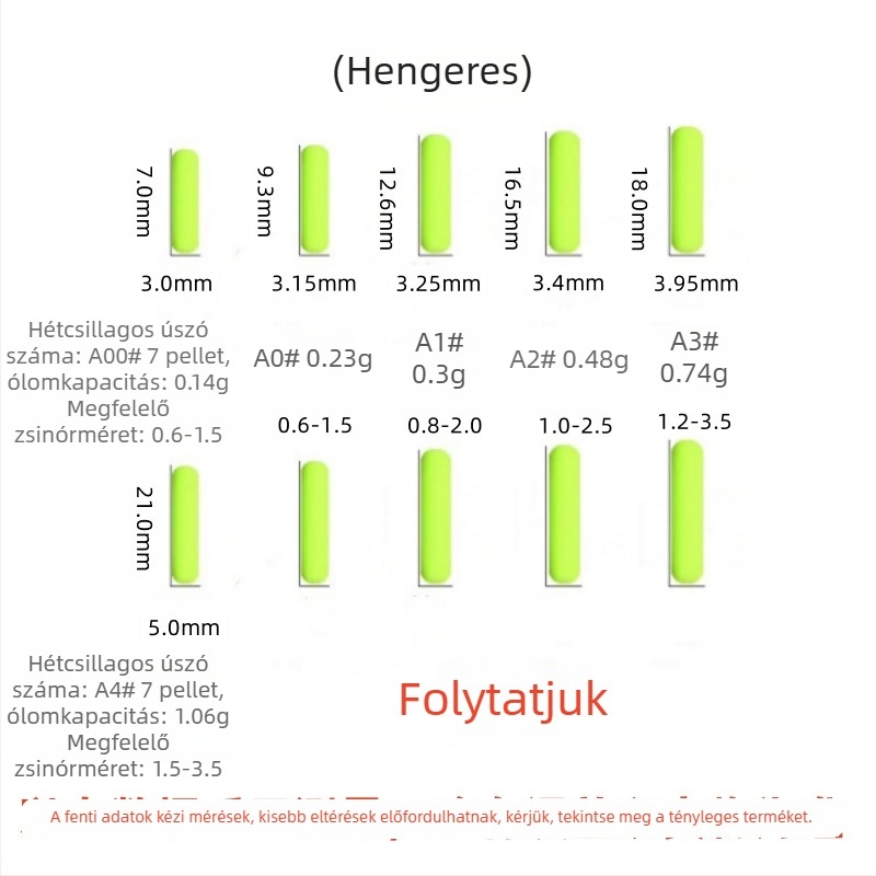 Hetcsillagos hengeres úszó habból készült, olívára emlékeztető formájú