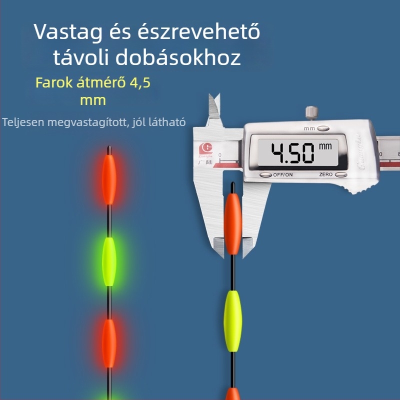 Ólommentes, önállóan álló fénylő úszó fekete aknához tartó horgászathoz, nappal és éjjel
