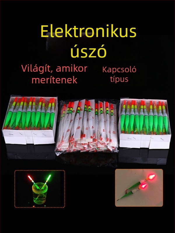 Elektronikus világító vertikális műanyag úszó éjjeli horgászathoz