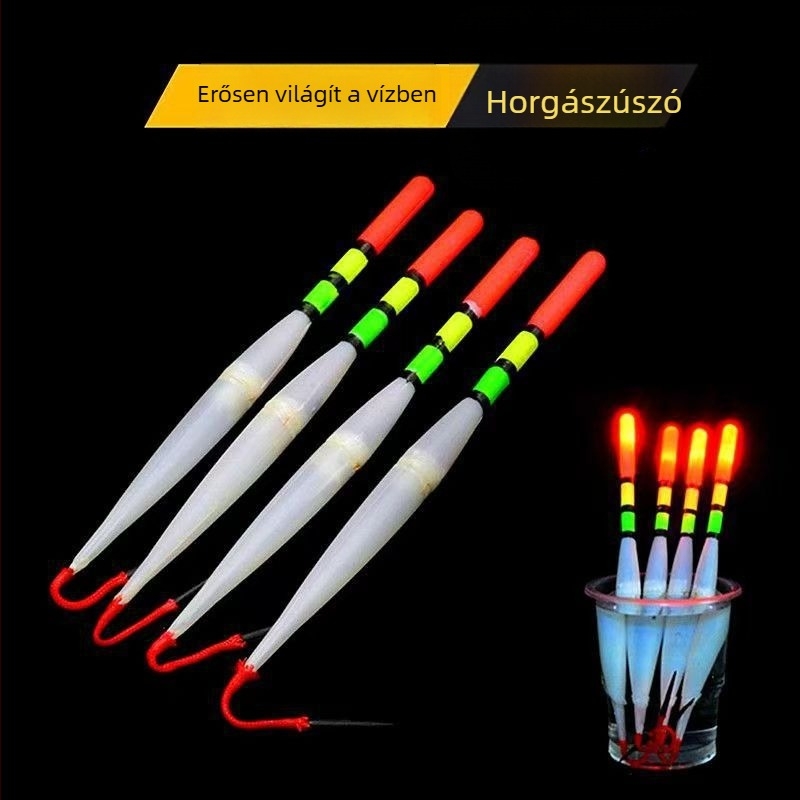 Elektronikus világító vertikális műanyag úszó éjjeli horgászathoz