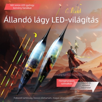 LED-es elektronikus horgászúszó — nagy érzékenység, megvilágított, nappali/éjszakai kettős használat, kompozit anyag