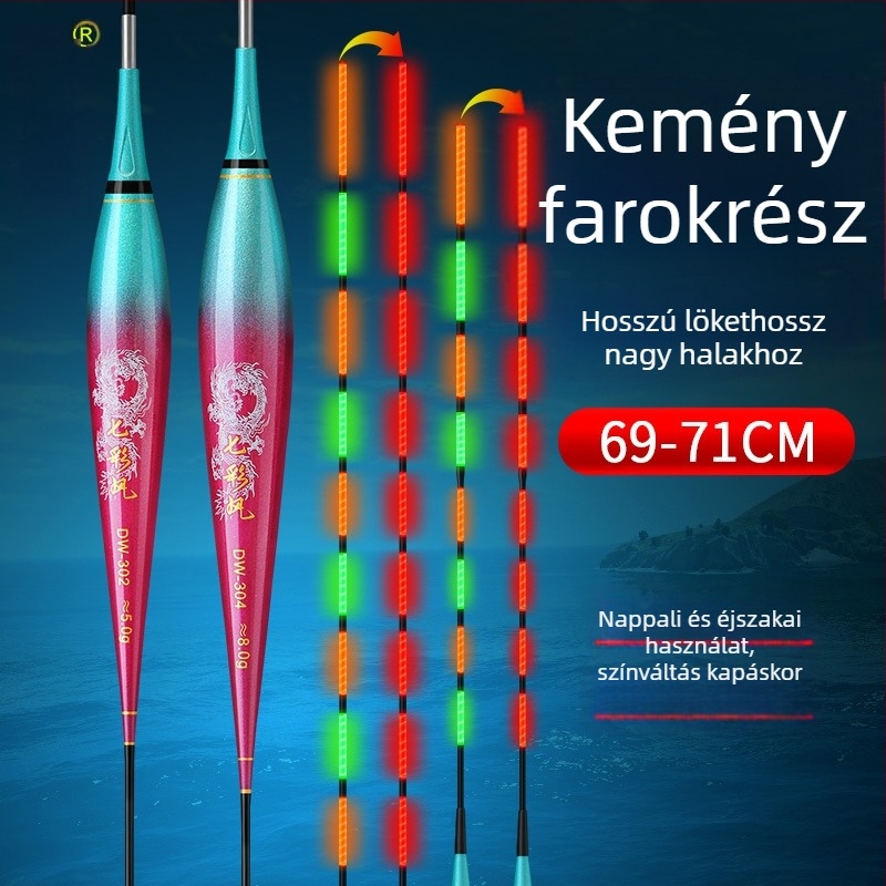 Színes elektronikus úszó harapásjelző gravitációs érzékelővel, nappal és éjjel használható, vastag és feltűnő