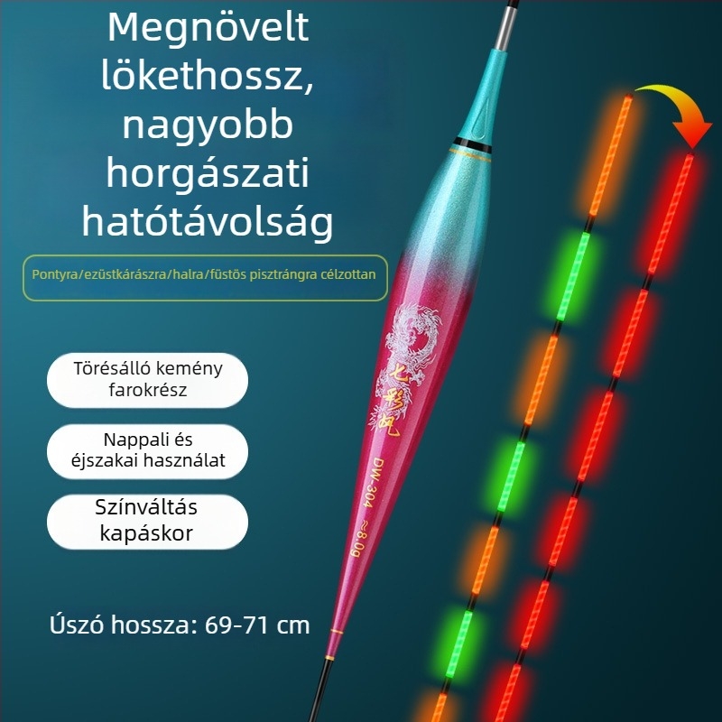Színes elektronikus úszó harapásjelző gravitációs érzékelővel, nappal és éjjel használható, vastag és feltűnő