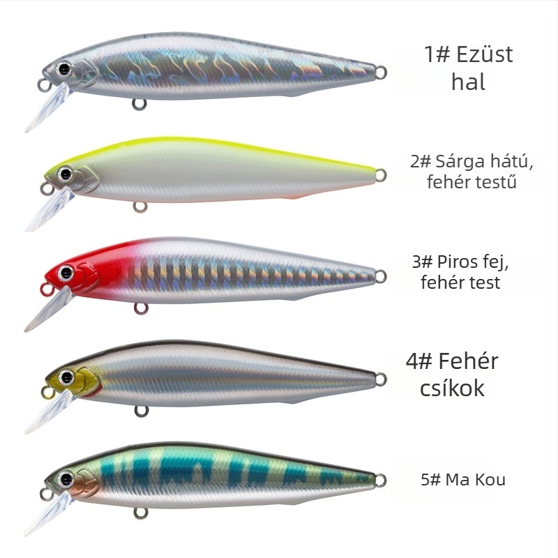 Távolsági dobásra tervezett műcsali: süllyedő minnow ezüst pengével; minnow ezüst pengével és Dead Fly rendszer