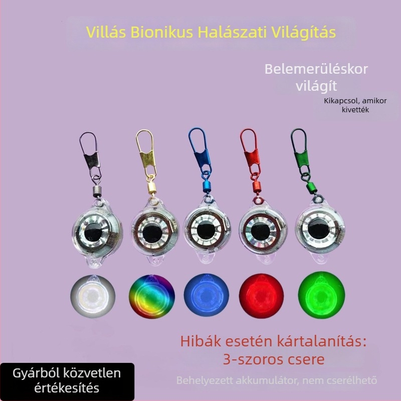 Mai Bachang Fish-Eye Button víz alatti csaliháló fény, vízálló LED éjszakai horgászathoz, polikarbonát