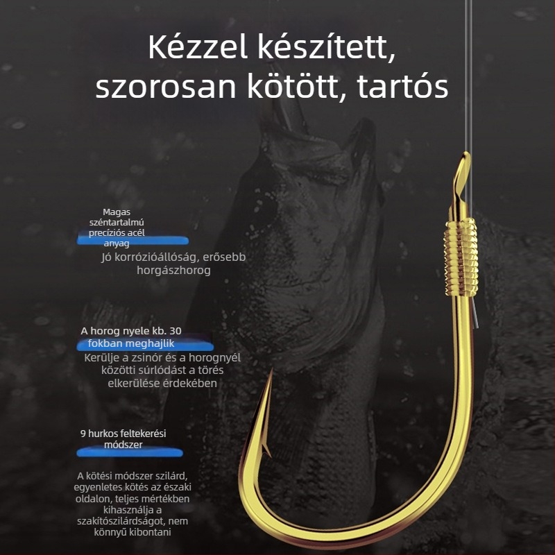 Teljes alhálózati készlet kettős horoggal és arany hüvelyekkel