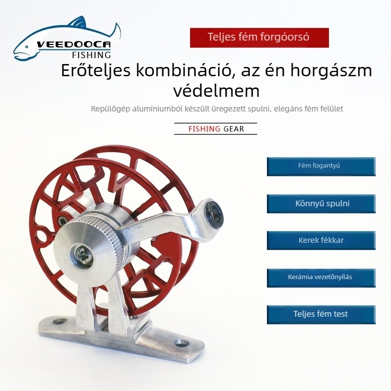 Teljesen fémből készült elülső spinningorsó Veedooca/veduka, Ø50 mm orsóátmérő, anyag: alumínium ötvözet